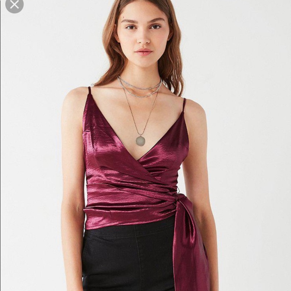 NWOT Urban Outfitters satin wrap Carrie tank